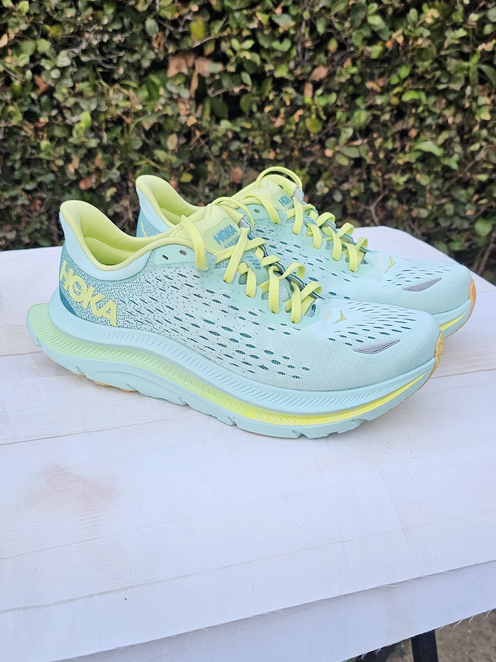 Hoka Kawana Women's Aqua & Neon Yellow Road Running Shoes